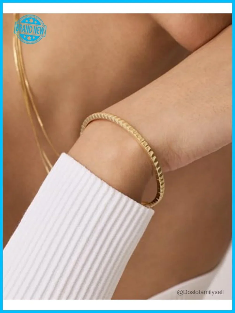 14K Gold Plated Cubic Zirconia Bangle Tennis Bracelet for Women - Classic Love